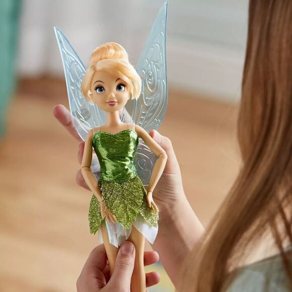 Tinker Bell Classic Doll & Brush Disney Store Peter Pan 10'' NIB Sealed NEW - Picture 3 of 9